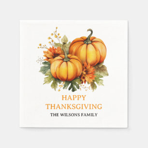 Happy Thanksgiving Day Fall Holiday Türkei Dinner Serviette