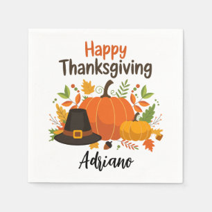 Happy Thanksgiving Day Fall Holiday Türkei Dinner Serviette