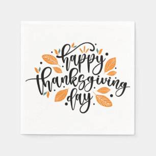Happy Thanksgiving Day Fall Holiday Türkei Dinner Serviette