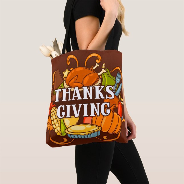 Happy Thanksgiving Day Food Tote Bag (Von Creator hochgeladen)