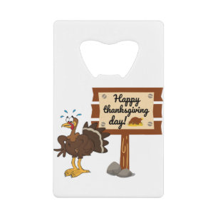 Happy Thanksgiving Day Funny Geldbeutel Flaschenöffner