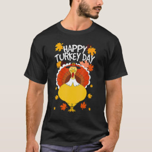 Happy Thanksgiving Day Funny Niedlich Pilgrim Türk T-Shirt