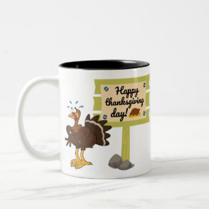Happy Thanksgiving Day Funny Zweifarbige Tasse