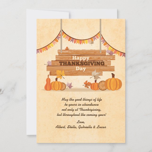 Happy Thanksgiving Day Holiday Card Feiertagskarte (Vorderseite)