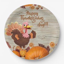 Happy Thanksgiving Day Paper Plate Pappteller