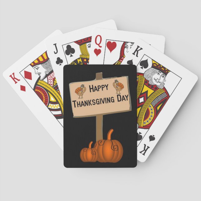 Happy Thanksgiving Day Playing Card Deck Spielkarten (Rückseite)