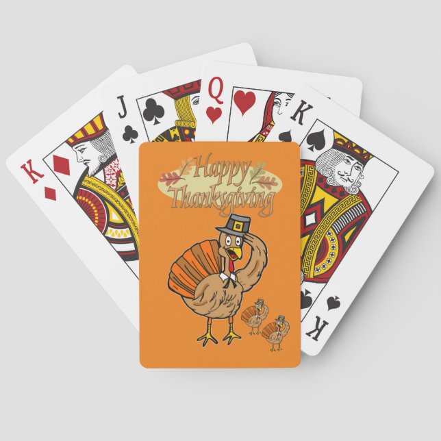 Happy Thanksgiving Day Playing Card Deck Spielkarten (Rückseite)