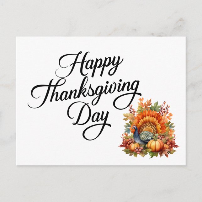 Happy Thanksgiving Day Postkarte (Vorderseite)