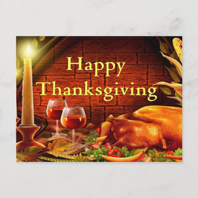 Happy Thanksgiving Day Postkarte (Vorderseite)