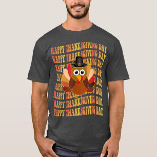 Happy Thanksgiving Day Retro Vintag Türkei T-Shirt