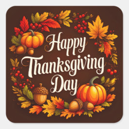 Happy Thanksgiving Day Sticker Dark