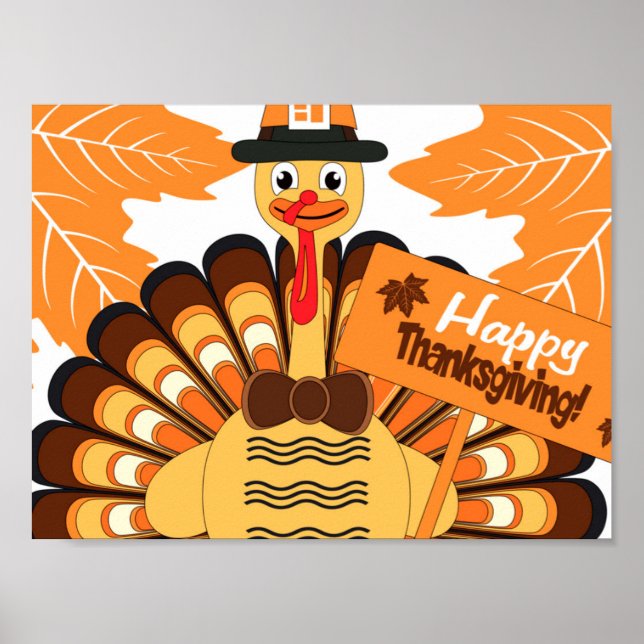 Happy Thanksgiving Day Türkei Poster (Vorne)