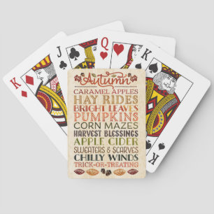 Happy Thanksgiving Descriptive words Herbst Spielkarten