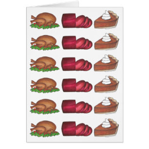 Happy Thanksgiving Dinner Cranberry Sauce Pie Card