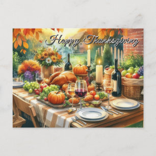 Happy Thanksgiving Dinner Fest Postkarte