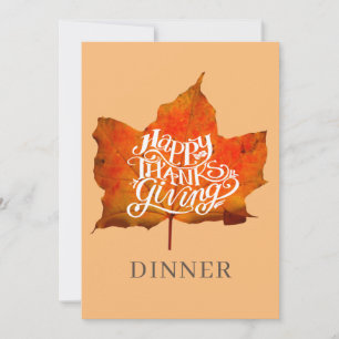 Happy Thanksgiving Dinner Party Herbstlaube Einladung