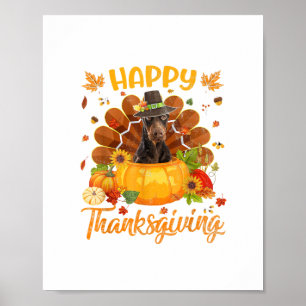 Happy Thanksgiving Doberman Dog Türkei Pumpkin Poster