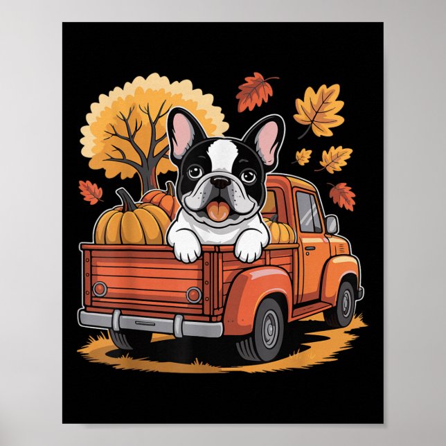 Happy Thanksgiving Dog Lovers French Bulldog Pumpk Poster (Vorne)