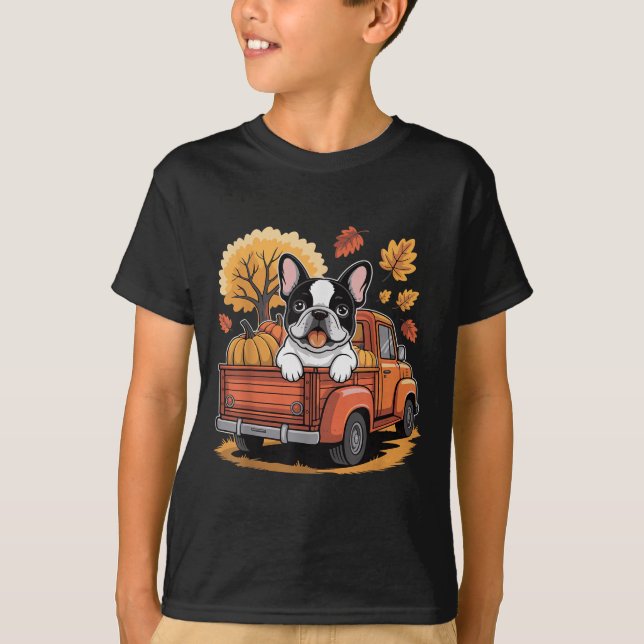 Happy Thanksgiving Dog Lovers French Bulldog Pumpk T-Shirt (Vorderseite)