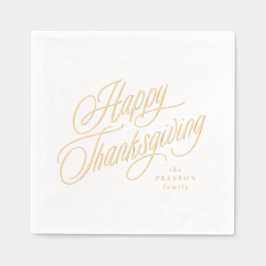 Happy Thanksgiving einfache, elegante Drehbuch Servietten Mit Folie