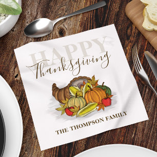 Happy Thanksgiving einfache Herbsternte nach Maß Serviette