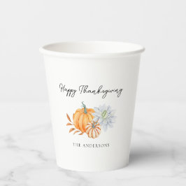 Happy Thanksgiving Eleganter Pumpkin Fall Pappbecher