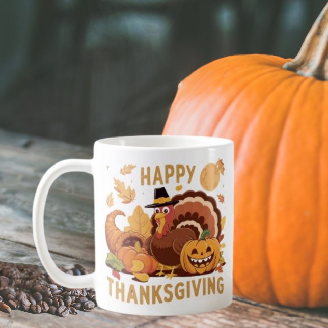 Happy Thanksgiving Ernte Herbst Tasse (Von Creator hochgeladen)