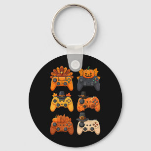 Happy Thanksgiving Fall Gaming Controller Türkei Schlüsselanhänger