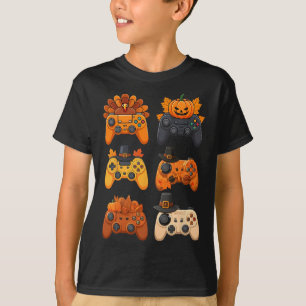 Happy Thanksgiving Fall Gaming Controller Türkei T-Shirt
