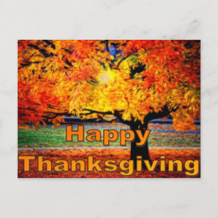 Happy Thanksgiving Fall Postkarte