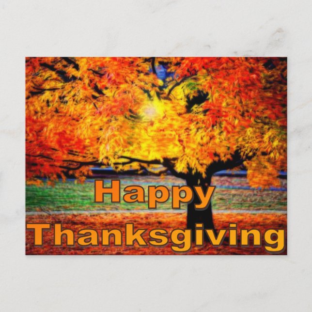 Happy Thanksgiving Fall Postkarte (Vorderseite)