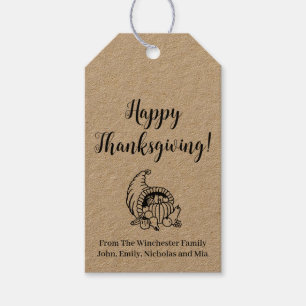 Happy Thanksgiving Fallernte Skript-Text Geschenkanhänger