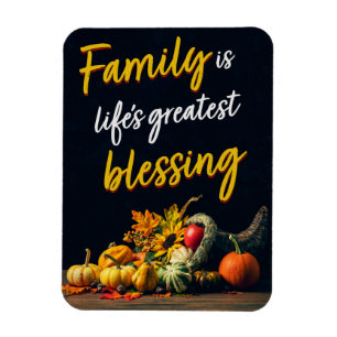 Happy Thanksgiving Familie Schönes Cornucopia Magnet