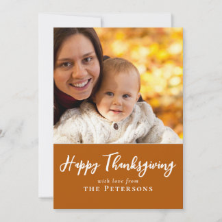 Happy Thanksgiving Family Foto Kalligrafie-Script Feiertagskarte