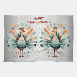 Happy Thanksgiving farbenfrohe Türkei Goldene Ster Geschirrtuch
