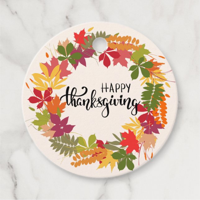 Happy Thanksgiving Favor Tags Geschenkanhänger (Vorderseite)