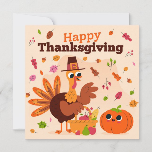 Happy Thanksgiving Feiertagskarte (Vorderseite)