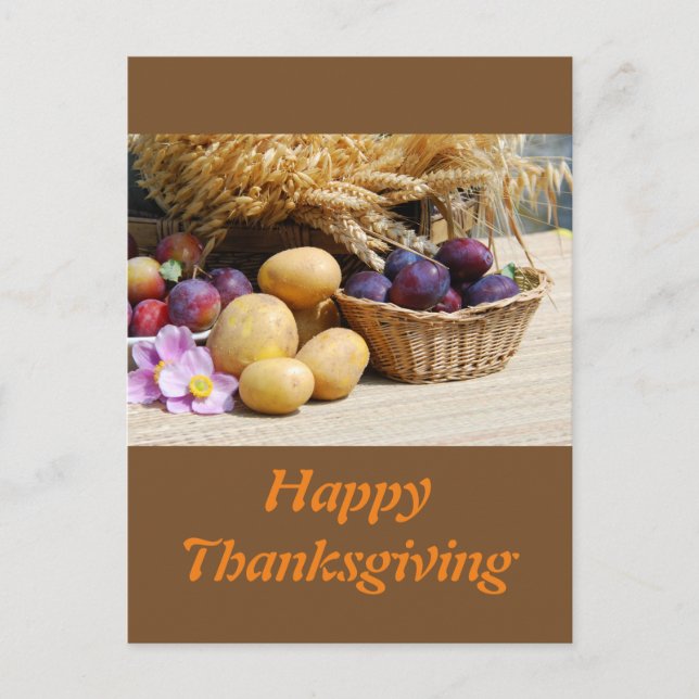 Happy Thanksgiving Feiertagspostkarte (Vorderseite)