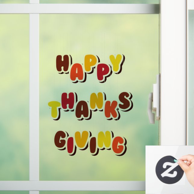Happy Thanksgiving Fensteraufkleber (Zuhause)