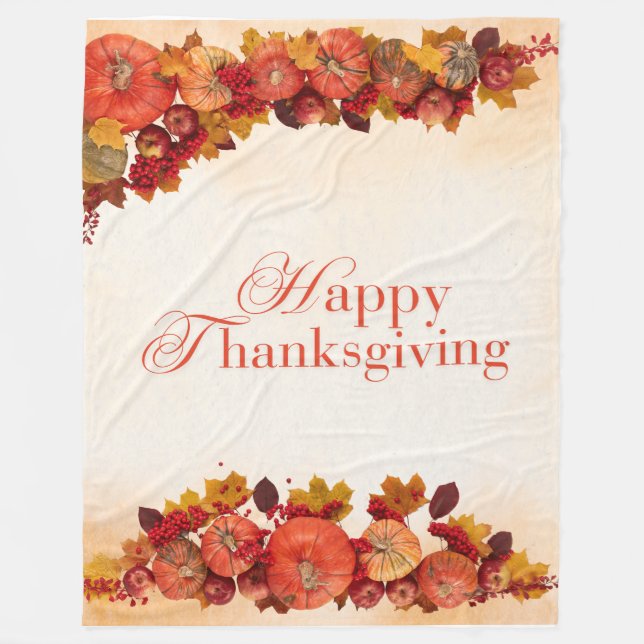 Happy Thanksgiving Fleecedecke (Vorderseite)