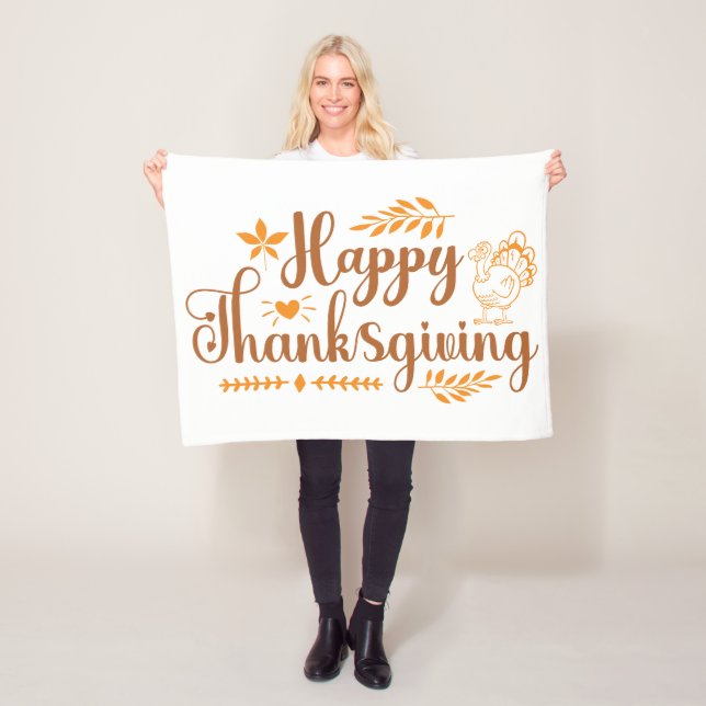 Happy Thanksgiving Fleecedecke (Beispiel)