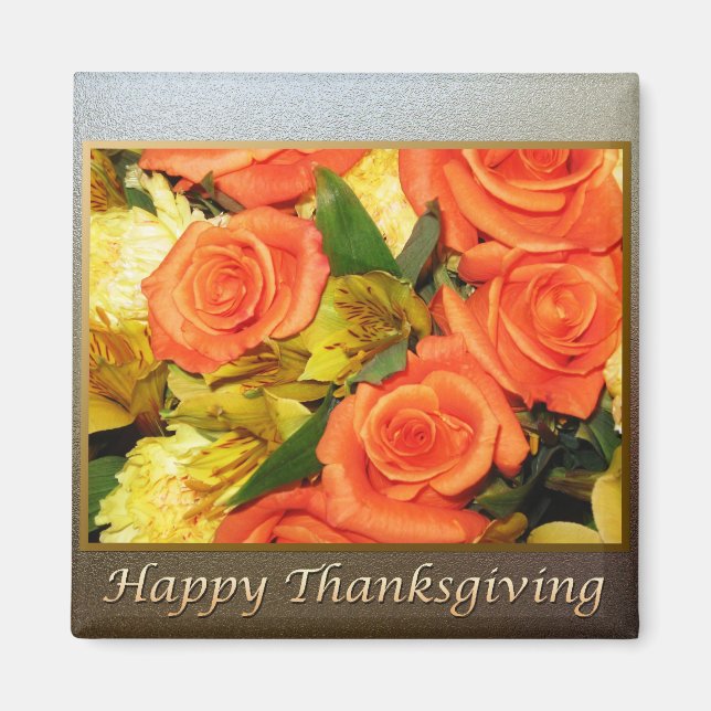 Happy Thanksgiving Floral Magnet (Vorne)