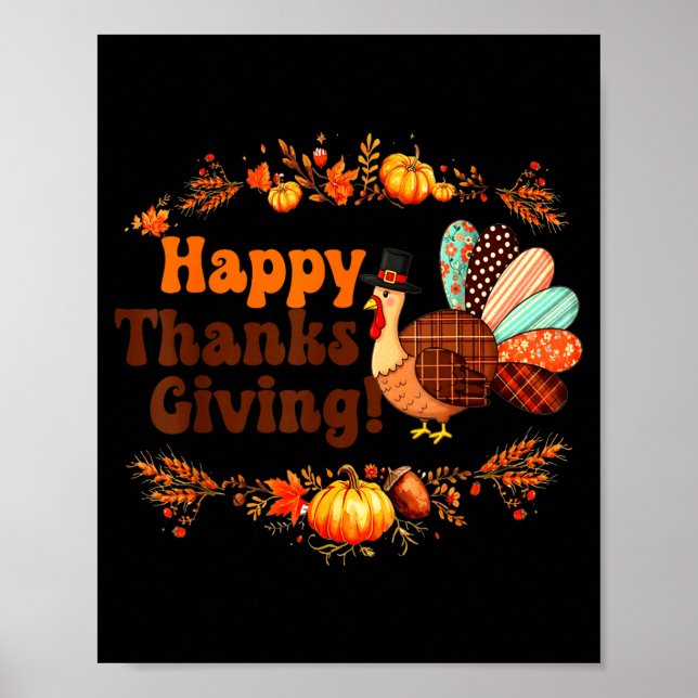 Happy Thanksgiving For Turkey Day Family Dinner Me Poster (Vorne)