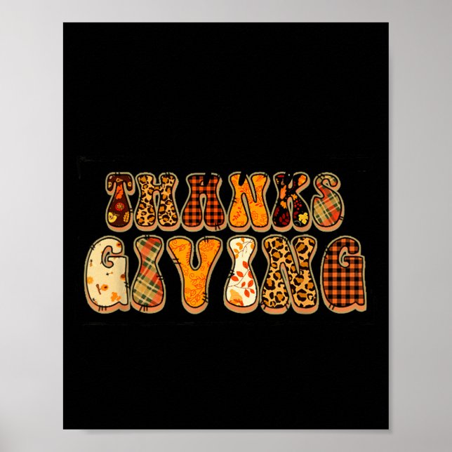 Happy Thanksgiving For Turkey Day Family Dinner Th Poster (Vorne)