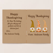Happy Thanksgiving Funny Gnomes Holiday Card