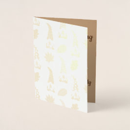 Happy Thanksgiving Funny Gnomes Holiday Card Folienkarte