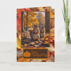 Happy Thanksgiving Funny Squirrel Card Dankeskarte