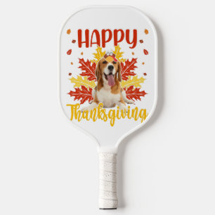 Happy Thanksgiving Funny Turkey Beagle Lover Pickleball Schläger