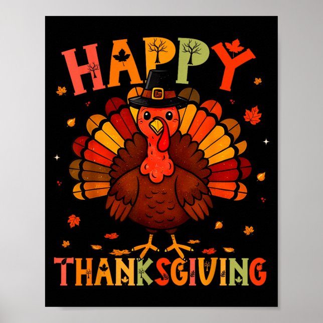 Happy Thanksgiving Funny Turkey Day Family Dinner  Poster (Vorne)
