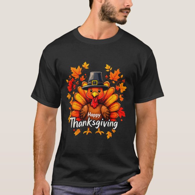 Happy Thanksgiving Funny Turkey Family Dinner Than T-Shirt (Vorderseite)